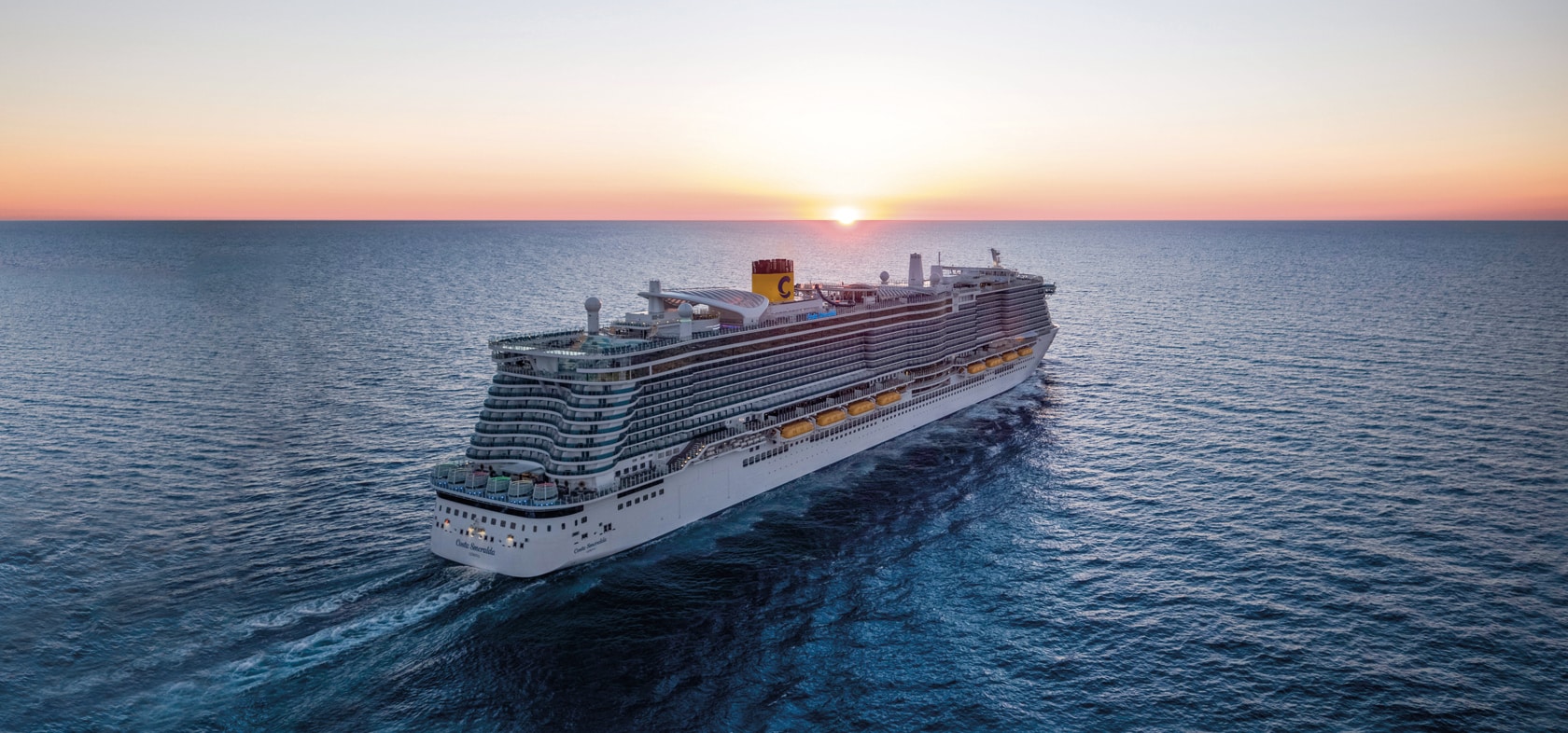 Costa Smeralda sailing at sunset